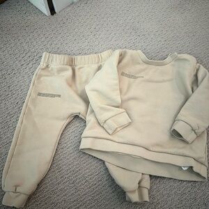 Pangaia Kids Beige Sweatshirt and Jogger Set